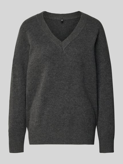 ONLY Regular Fit Strickpullover mit Woll-Anteil Modell 'MARI' Anthrazit Melange 2