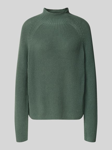Produktfoto, Regular Fit Pullover aus reiner Baumwolle von Marc O'Polo in dunklem Grün, grob gestrickt, strukturierte Oberfläche