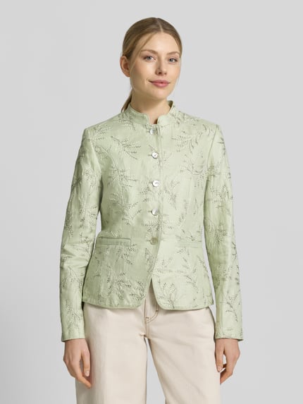 White Label Slim Fit Blazer mit Stitchings und Stehkragen Gruen 4