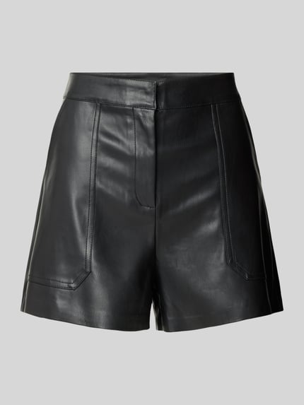 ONLY Baggy Fit Bermuda in Leder-Optik Modell 'TRICIA' Black 2