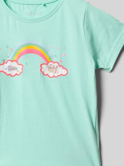Blue Seven T-shirt z nadrukowanym motywem Jasnoturkusowy 2