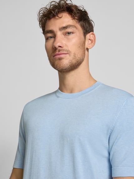 Lindbergh Relaxed fit T-shirt met ronde hals Lichtblauw - 3