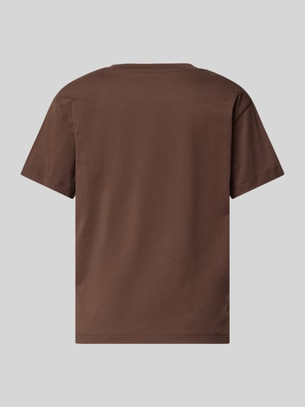 Produktfoto, Regular Fit T-Shirt mit Motiv-Stitching von Jake*s Casual aus Reine Baumwolle in Braun, Rundhalsausschnitt, Damen T-Shirt.