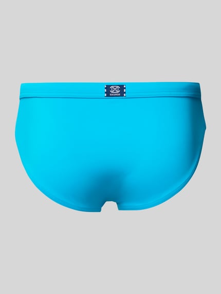 HOM Zwembroek met labelpatch, model 'SEA LIFE' Turquoise - 3