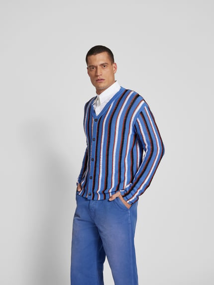 Marni Gebreid jack met knoopsluiting Blauw - 4