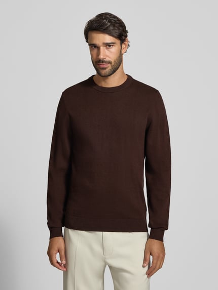 MCNEAL Strickpullover aus Baumwoll-Kaschmir-Mix mit Rundhalsausschnitt Schlamm Melange 4