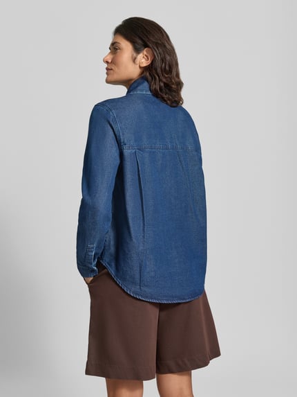 Christian Berg Woman Jeansbluse mit Schluppe und Brusttasche Jeansblau 5
