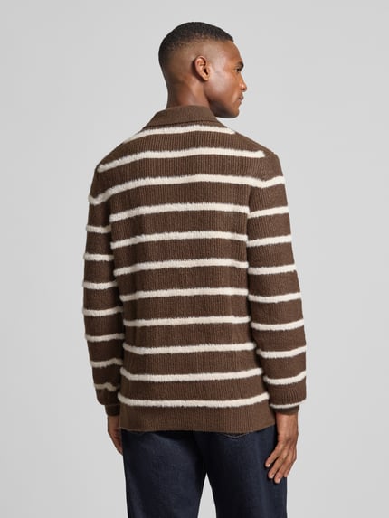 MCNEAL Gebreide pullover met kentkraag Middenbruin - 5