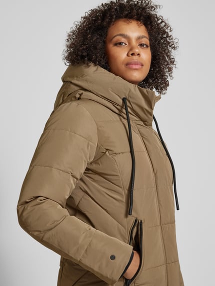 khujo Gewatteerde lange jas met capuchon, model 'TYNSE' Beige - 3