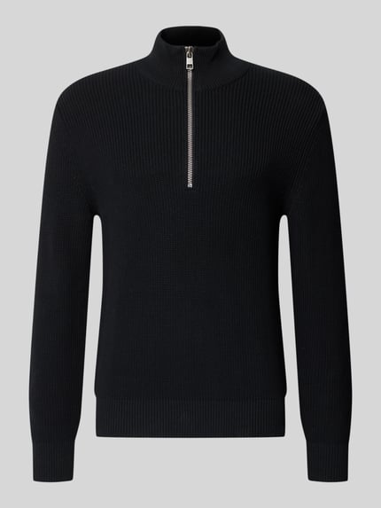 Marc O'Polo DENIM Pullover mit Reißverschlusskragen Black 1