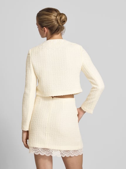 Self-Portrait Damen Kurzblazer mit Woll-Anteil Offwhite 5