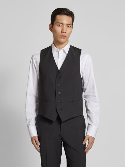 Pierre Cardin Kamizelka o kroju regular fit z mieszanki żywej wełny model ‘HUGO’ Czarny 4