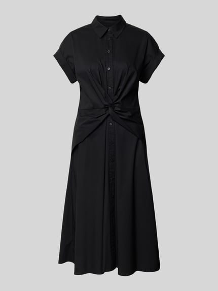 Lauren Ralph Lauren Overhemdjurk met knoopdetail, model 'CIAN' Zwart - 2