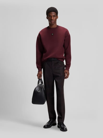 HUGO Sweatshirt mit Logo-Patch Modell 'Dettil' Bordeaux 1
