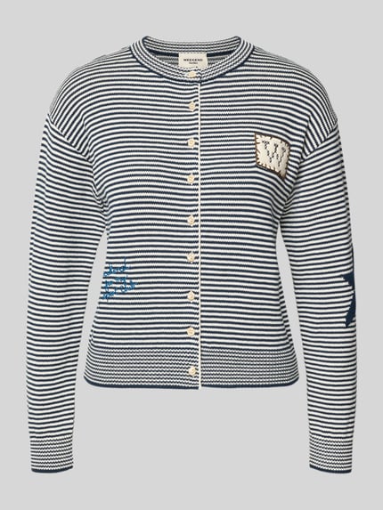 Weekend Max Mara Regular Fit Strickjacke aus Baumwoll-Mix Modell 'TEIERA' Dunkelblau 2
