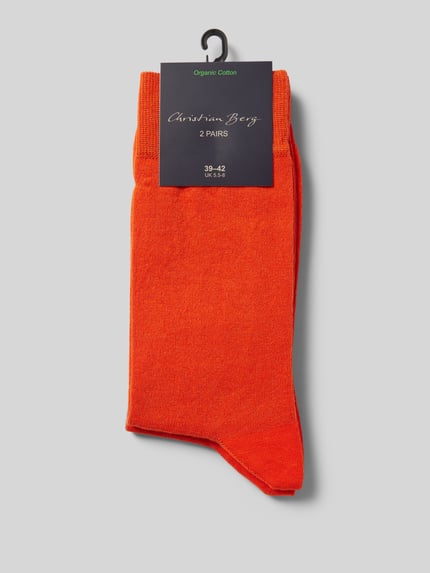 Christian Berg Men Socken mit Label-Detail im 2er-Pack Dunkelorange 3
