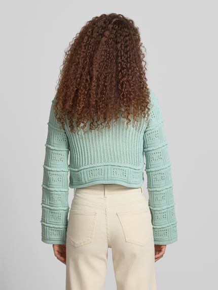 ONLY Regular Fit Strickjacke aus Baumwoll-Mix Modell 'NATALIE' Schilf 5