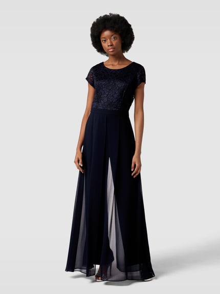 Vera Mont Jumpsuit met kant Marineblauw - 1