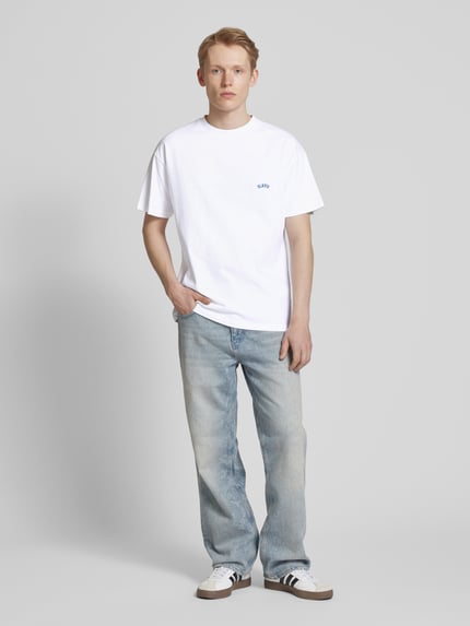 BLKVIS T-Shirt mit Label-Stitching Modell 'ART LOGO' Weiss 1