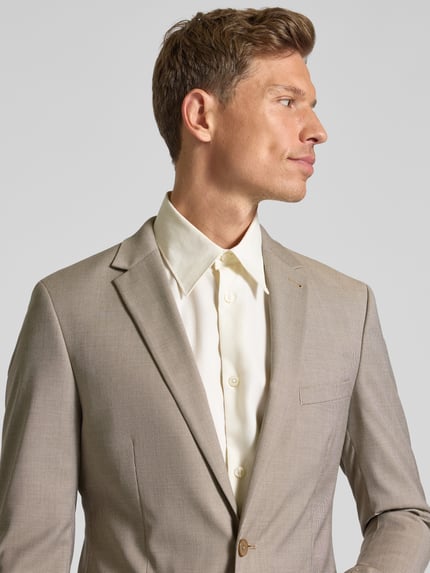 MCNEAL Super slim fit 2-knoops colbert met klepzakken Beige - 3