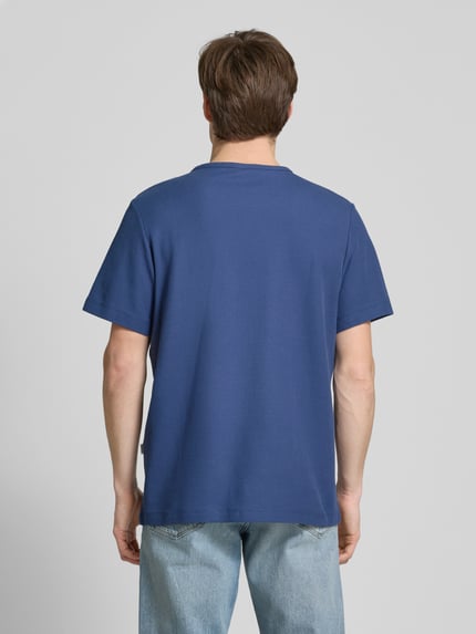 Selected Sweatshirt met labelstitching, model ´JOSEPH' Koningsblauw - 5