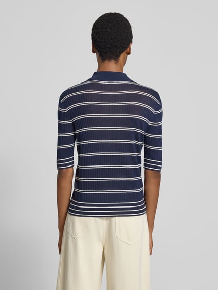 Closed Slim Fit Poloshirt aus reiner Wolle Marine 5