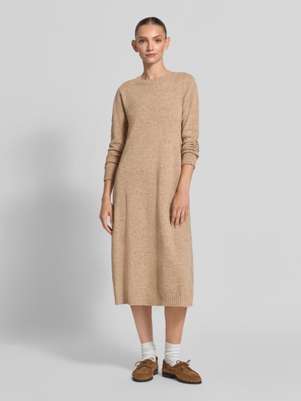 Weekend Max Mara Figurbetontes Freizeitkleid aus Woll-Mix mit Seiden-Anteil Modell 'GOCCIA' Taupe 1