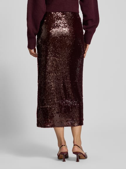 YAS Midirok met pailletten, model 'ROYALINA' Bordeaux - 5