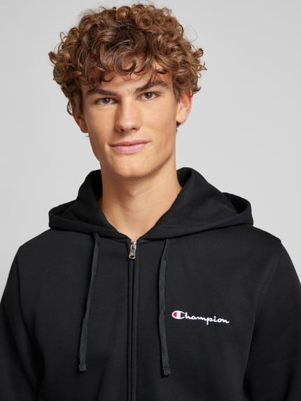Champion Sweatjacke mit Label-Stitching Black 3