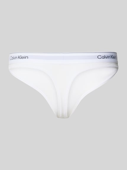 Calvin Klein Underwear String z mieszanki bawełny Biały 3