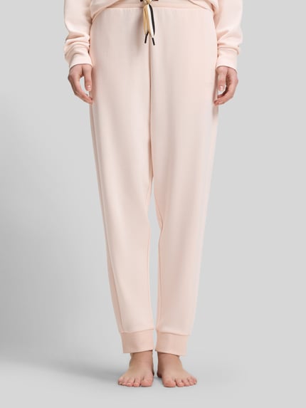 BOSS spodnie dresowe o kroju regular fit z mieszanka bawełny model 'CP STRIPE_PANTS CUFF' Różowy 4