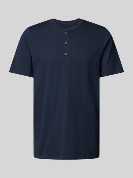 SCHIESSER T-Shirt mit kurzer Knopfleiste Dunkelblau 2