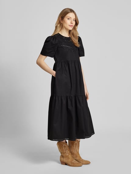 Scotch & Soda Midikleid mit Lochstickerei Black 1