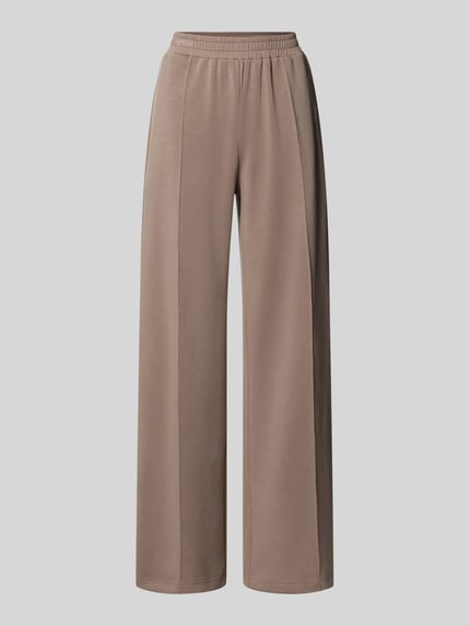 Produktfoto, Regular Fit Pyjama-Hose mit Modal-Anteil von Marc O'Polo in uni Taupe, elastischer Bund, seitliche Taschen, Sweat-Material
