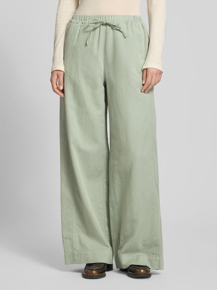 Marc O'Polo Loose Fit Leinenhose aus Baumwoll-Leinen-Mix Hellgruen 4