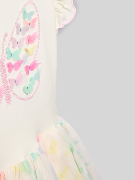 DANAMADE Kleid mit Pailletten im Allover-Look Ecru 2