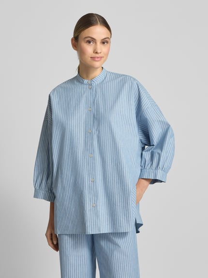 Jake*s Studio Woman Bluzka o kroju relaxed fit ze stójką Jeansowy niebieski 4