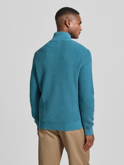 LERROS Slim Fit Troyer in Strick-Optik Aqua 5
