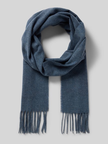 Christian Berg Men Schal mit Fransen Jeansblau Melange 1