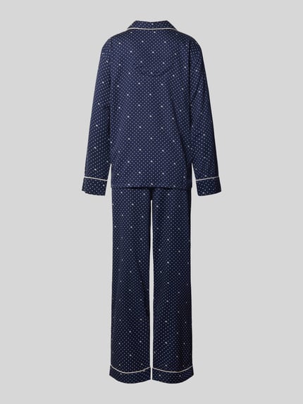 Lauren Ralph Lauren Regular Fit Pyjama-Seit aus Baumwoll-Viskose-Mix Dunkelblau 3