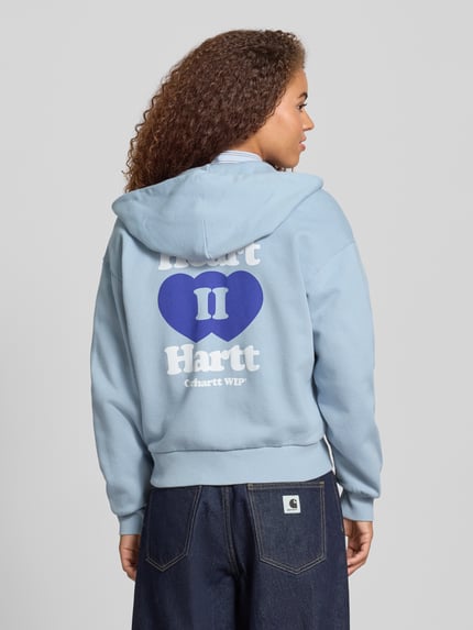 Carhartt Work In Progress Sweatjacke mit Label-Stitching Hellblau 5