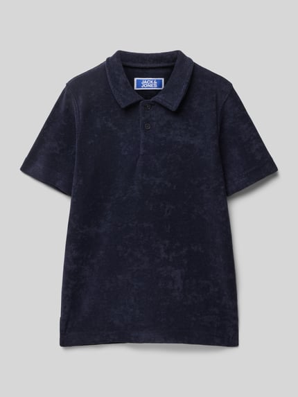 JACK & JONES Regular Fit Poloshirt mit kurzer Knopfleiste Marine 1