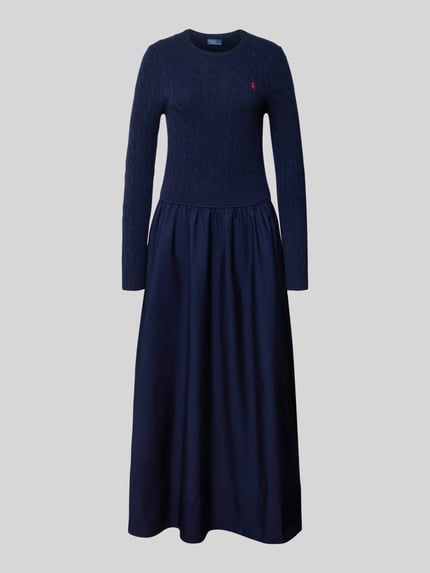 Polo Ralph Lauren Getailleerde midi-jurk van lanawolmix met kasjmier Marineblauw - 2
