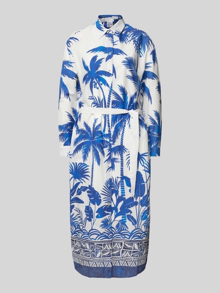 Emily Van den Bergh Midikleid mit durchgehender Knopfleiste Blau 2