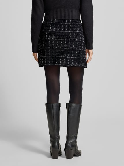 Liu Jo White Minirock mit Reißverschluss Metallic Black 5