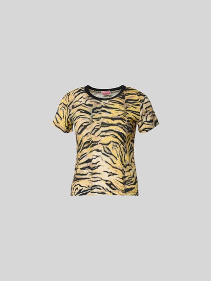 Slim Fit T-Shirt aus reiner Baumwolle Shop The Look MANNEQUINE