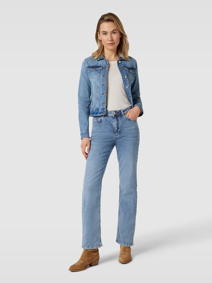 VILA Kurtka jeansowa z dodatkiem wiskozy model ‘SHOW NEW’ Jeansowy niebieski 1