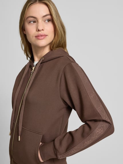 GUESS Sweatjacke mit Kapuze Schoko 3