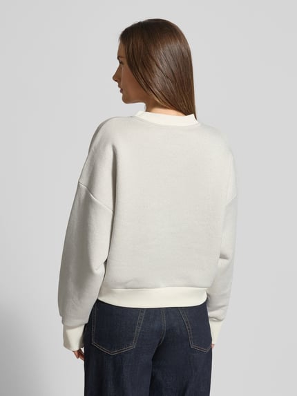 Emporio Armani Oversized Sweatshirt mit gerippten Abschlüssen Hellgrau 5