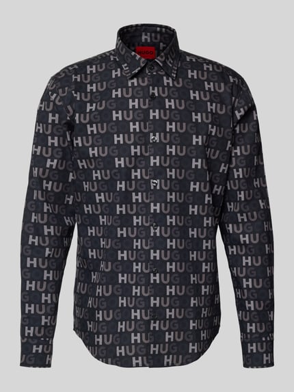 HUGO Koszula casualowa o kroju slim fit z czystej bawełny Model 'ERMO' Czarny 2